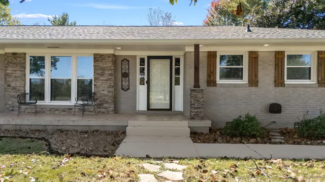 a large kitchen with cabinets