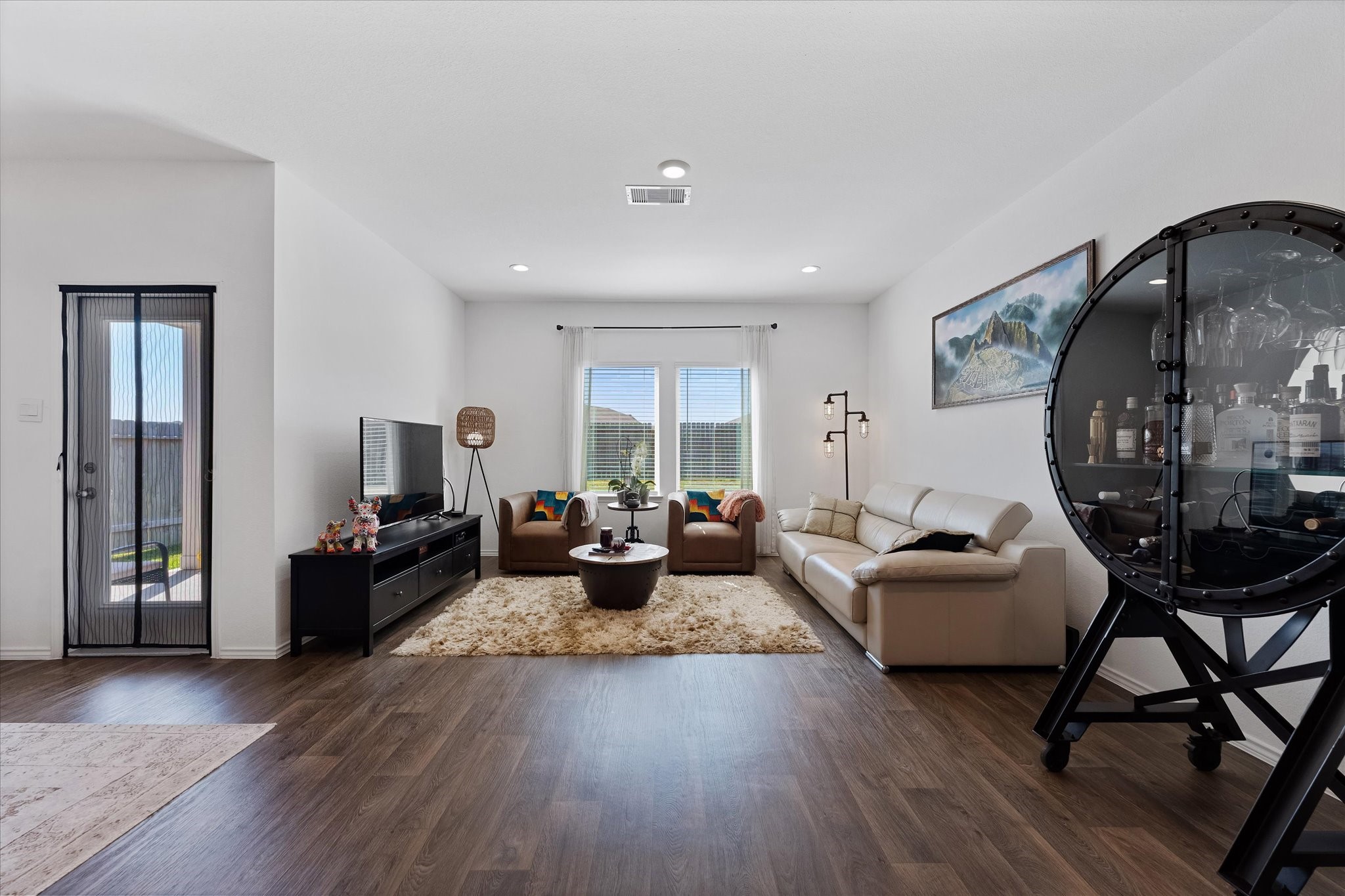 21511 Violet Rdg Road Katy, TX 77449 - Photo 13 of 27 a living room with fireplace furniture and a wooden floor
