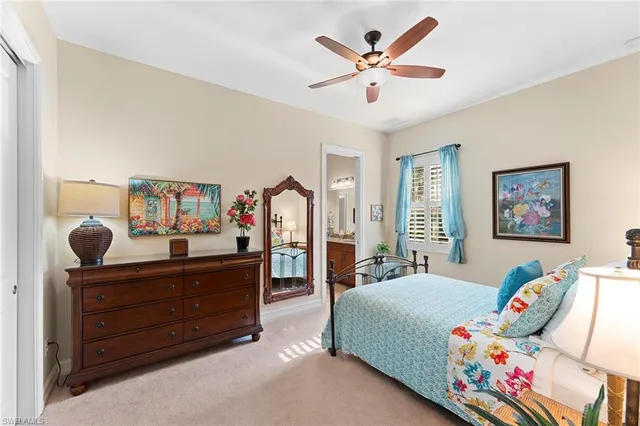 a bedroom with a bed and furniture