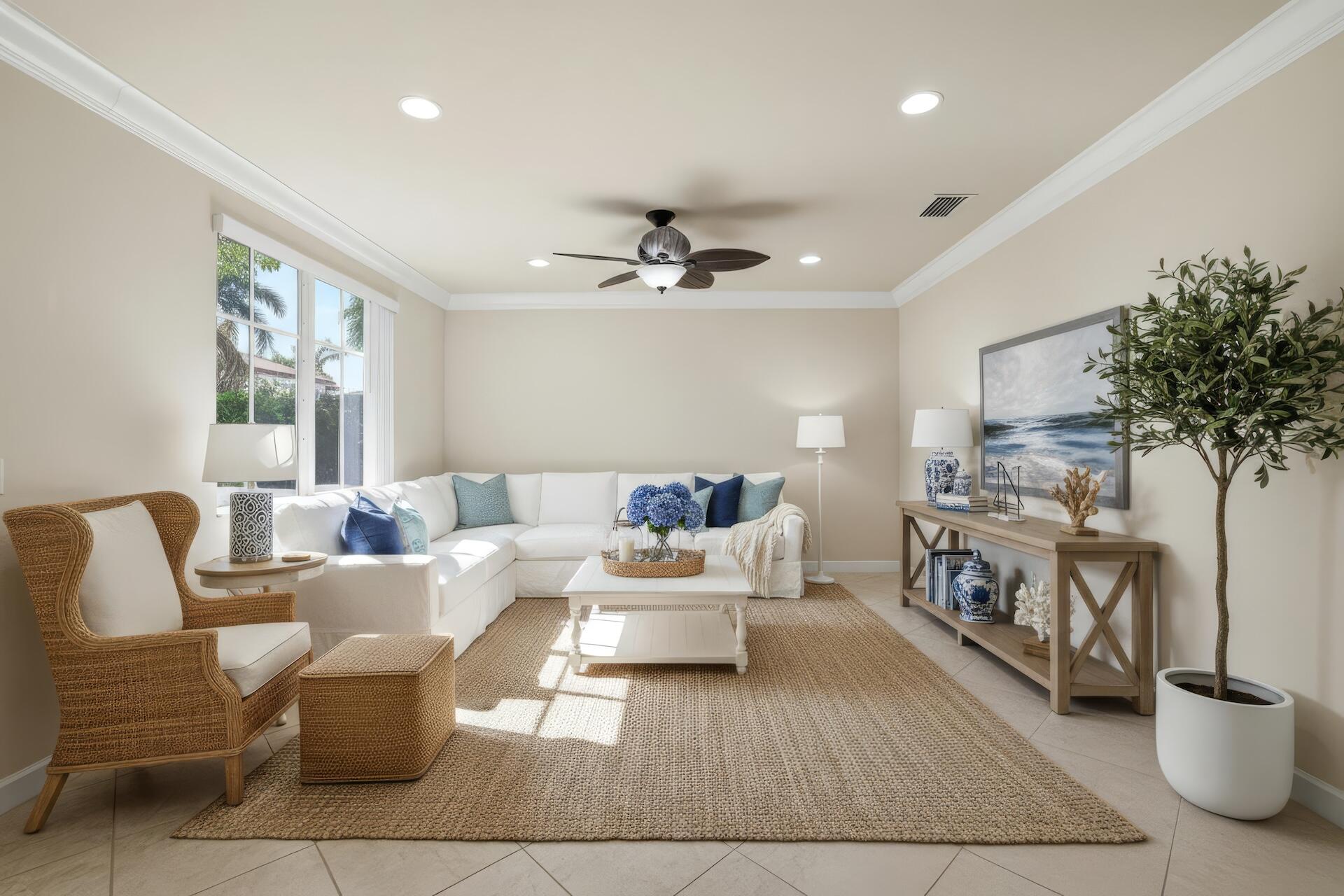 148 Northwest Emerson Place Boca Raton, FL 33432 - Photo 3 of 45 Photo Staged Living Room