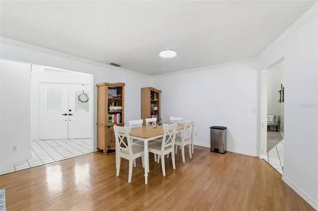 a view of a swimming pool with a porch