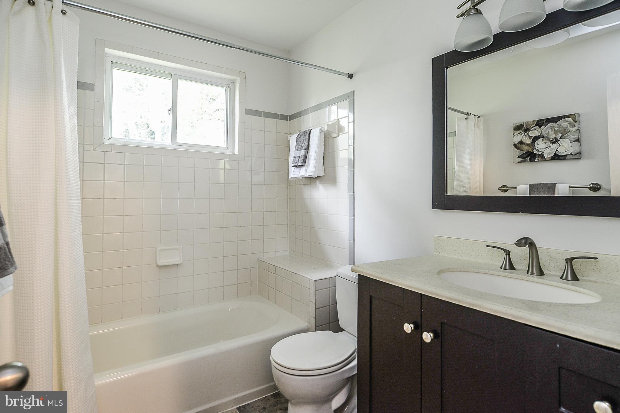 7106 Reservoir Road Springfield, VA 22150 - Photo 11 of 18 a bathroom with a bathtub a sink a toilet and a picture