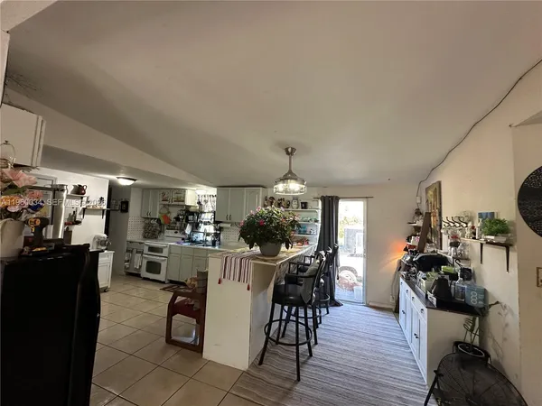 a kitchen with lots of counter top space