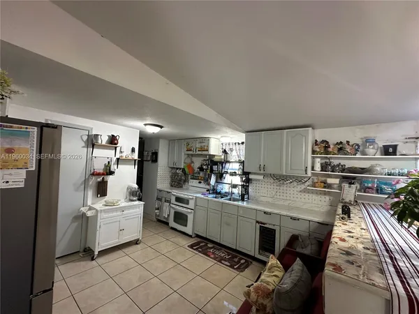 a kitchen with lots of counter top space
