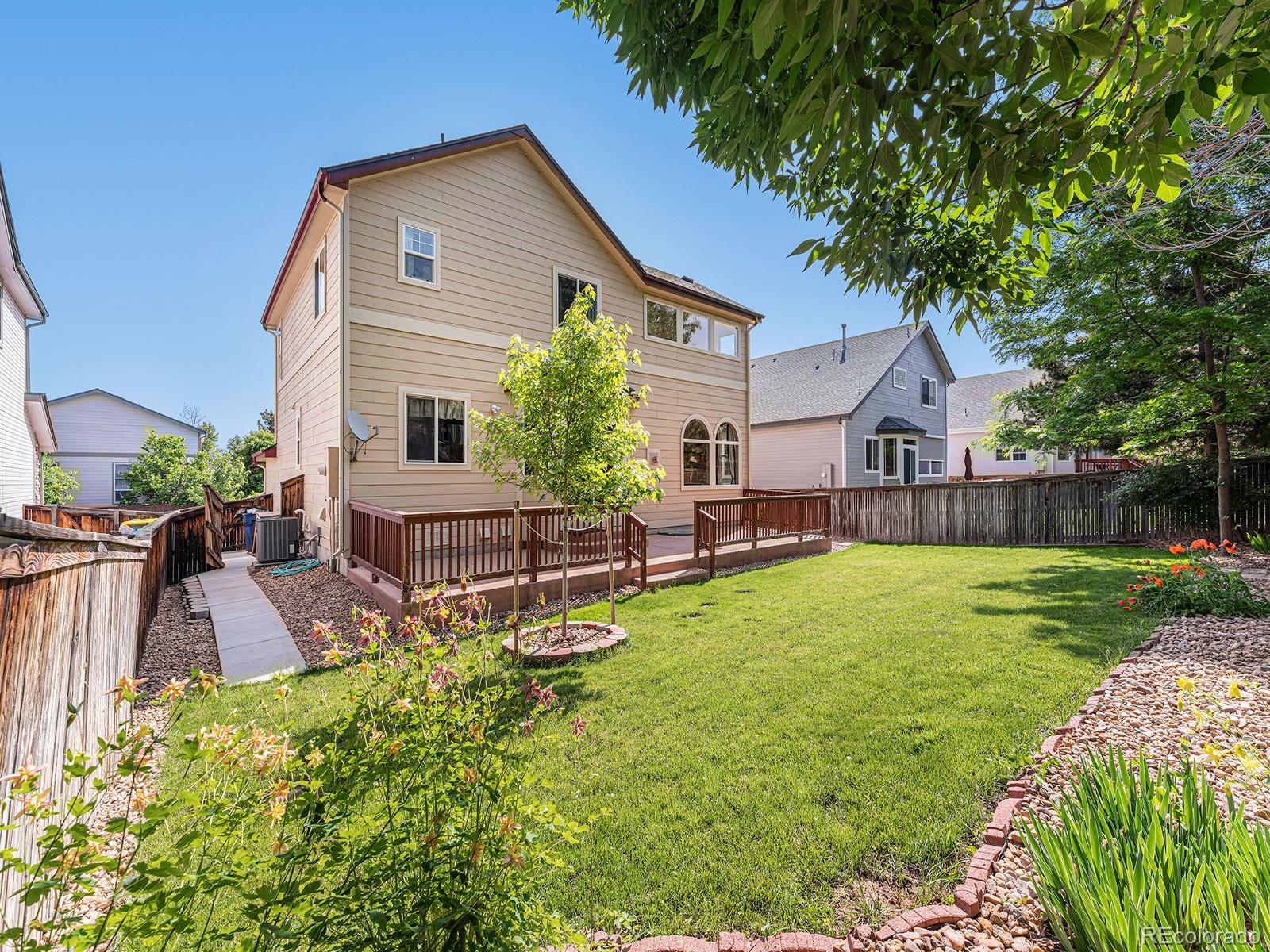 9911 Sylvestor Road Highlands Ranch, CO 80129 - Photo 30 of 31 a view of a house with backyard and sitting area