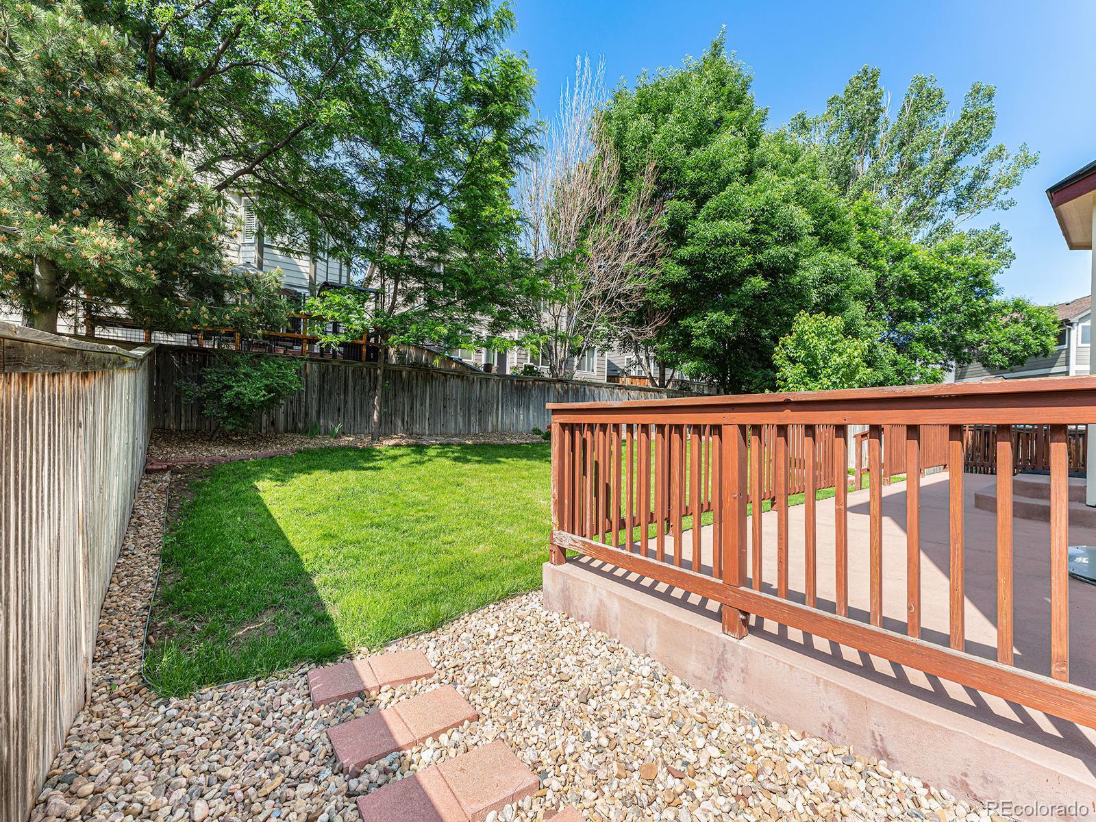 9911 Sylvestor Road Highlands Ranch, CO 80129 - Photo 31 of 31 a view of a backyard with a lake view