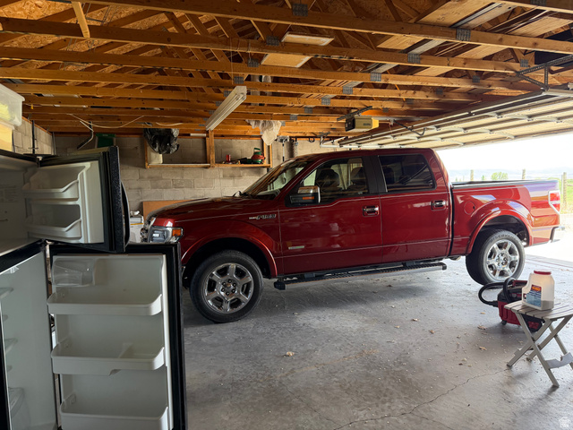 1043 East 4000th Street South Vernal, UT 84078 - Photo 10 of 31 Attached garage featuring exposed wood joists and concrete flooring