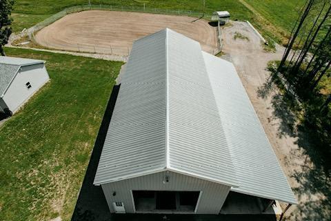 19 Trask Road Waterville, ME 04901 - Photo 48 of 50 Barn Aerial With Riding Arena Summer