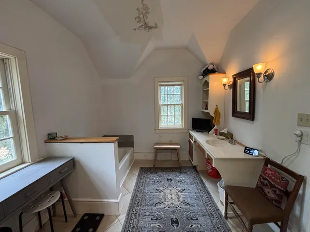 a very nice looking room with a large window