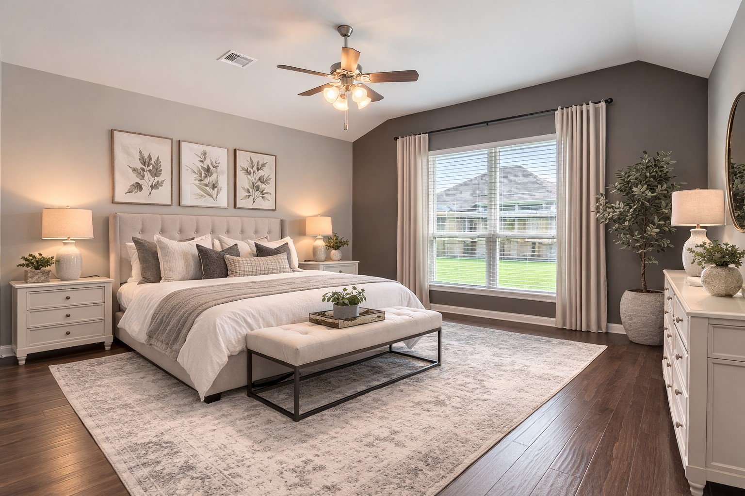 3705 Cabo Road League City, TX 77573 - Photo 17 of 43 a spacious bedroom with a bed a couch and a window