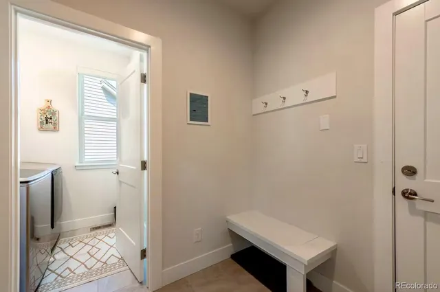 a living room with a couch and a table