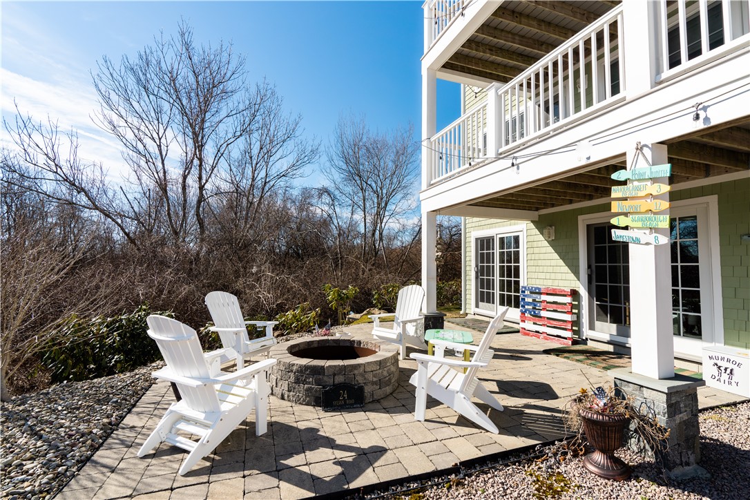 24 Sylvan Road Narragansett, RI 02882 - Photo 33 of 39 Cobble stone fire pit