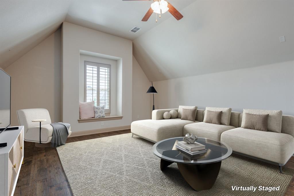 437 Middleton Drive Roanoke, TX 76262 - Photo 31 of 40 Upstairs bonus room virtually staged to highlight its flexibility as an additional living or gathering space.