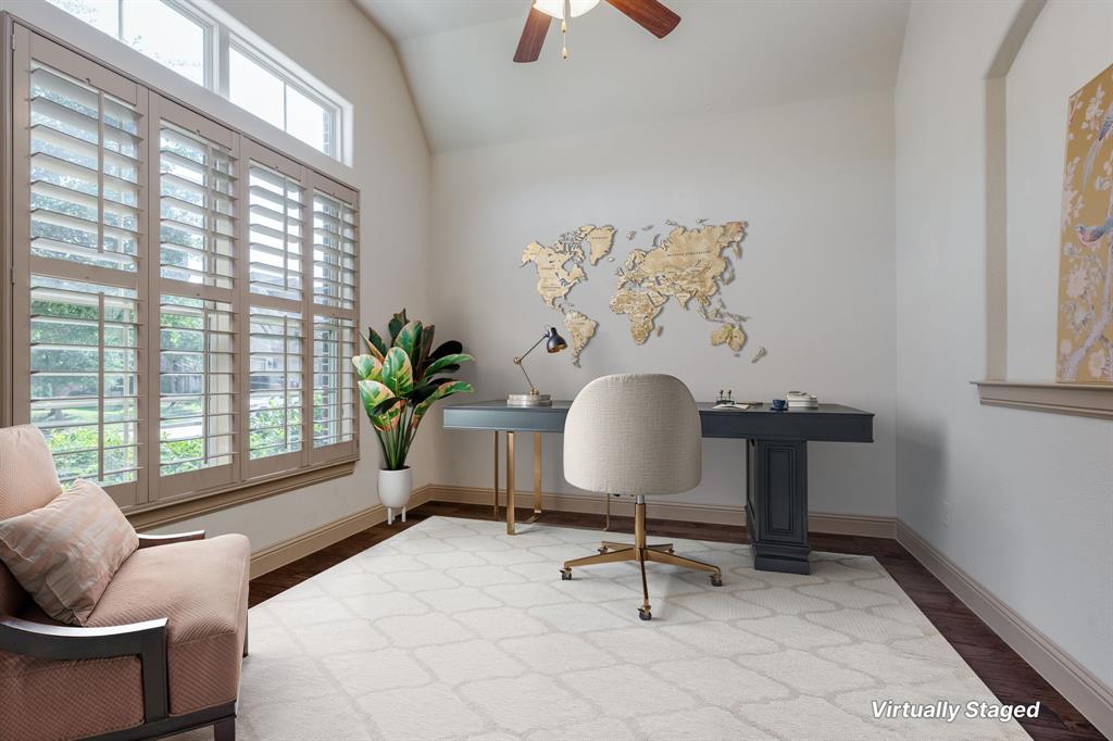 437 Middleton Drive Roanoke, TX 76262 - Photo 5 of 40 Formal dining area virtually staged as a home office, highlighting an additional use for the space