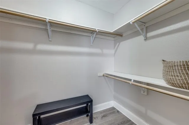 a view of a room with racks on the wall