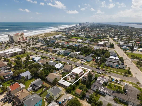 an aerial view of a city