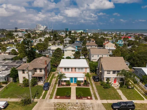 an aerial view of multiple house