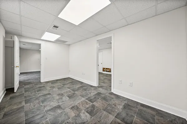 an empty room with a natural light