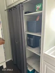 a close view of walk in closet