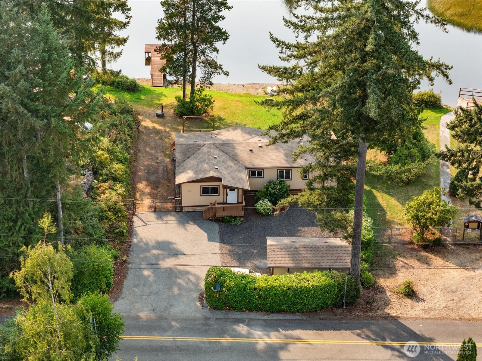 a house view with a garden space