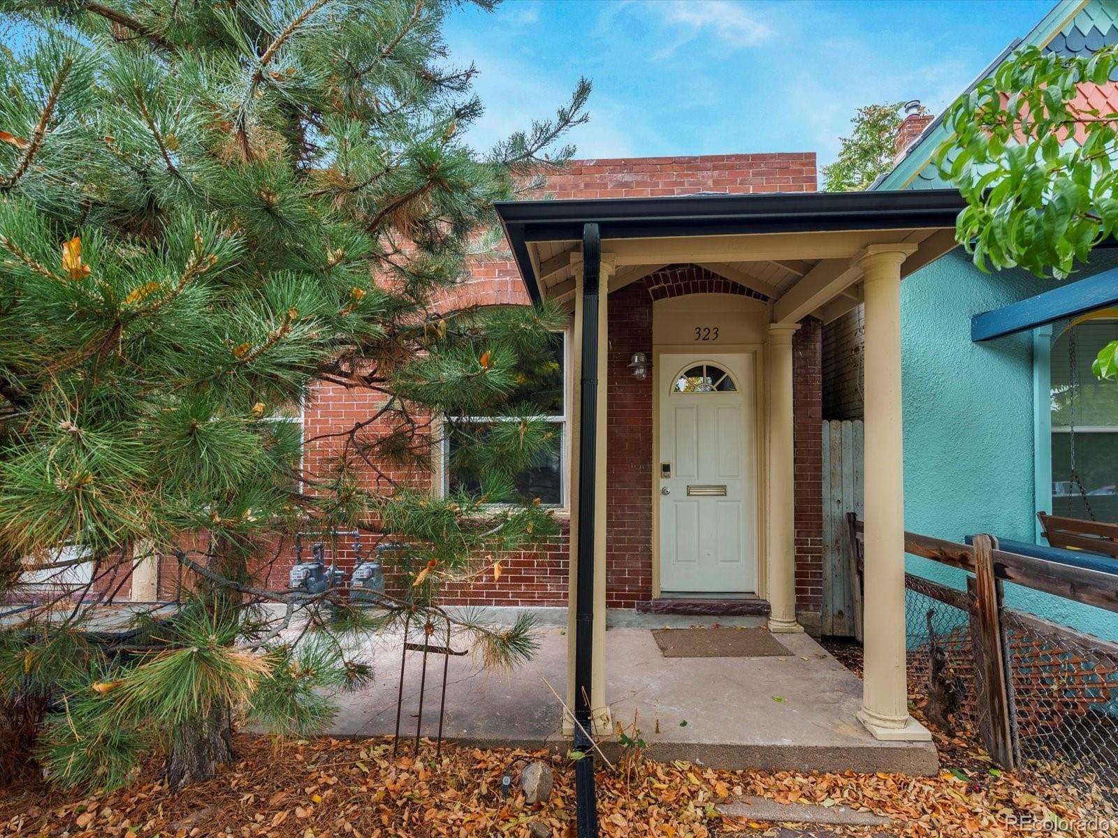 a view of a wooden door