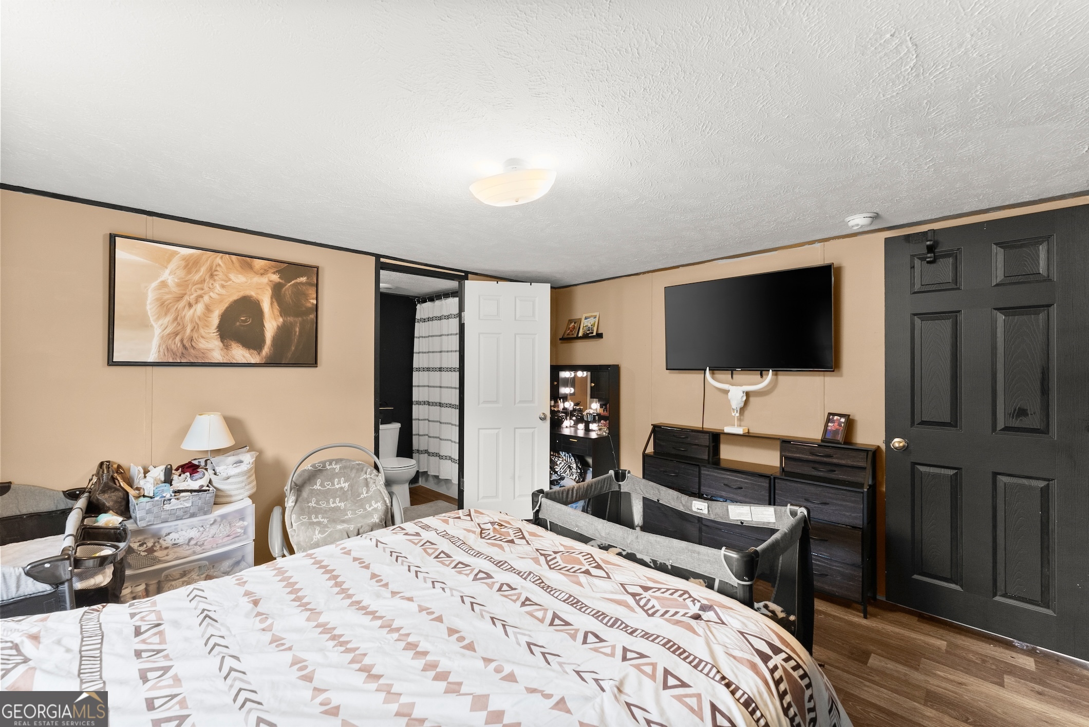 303 Blakely Chappelear Road Martin, GA 30557 - Photo 8 of 20 a bedroom with a bed and a flat screen tv