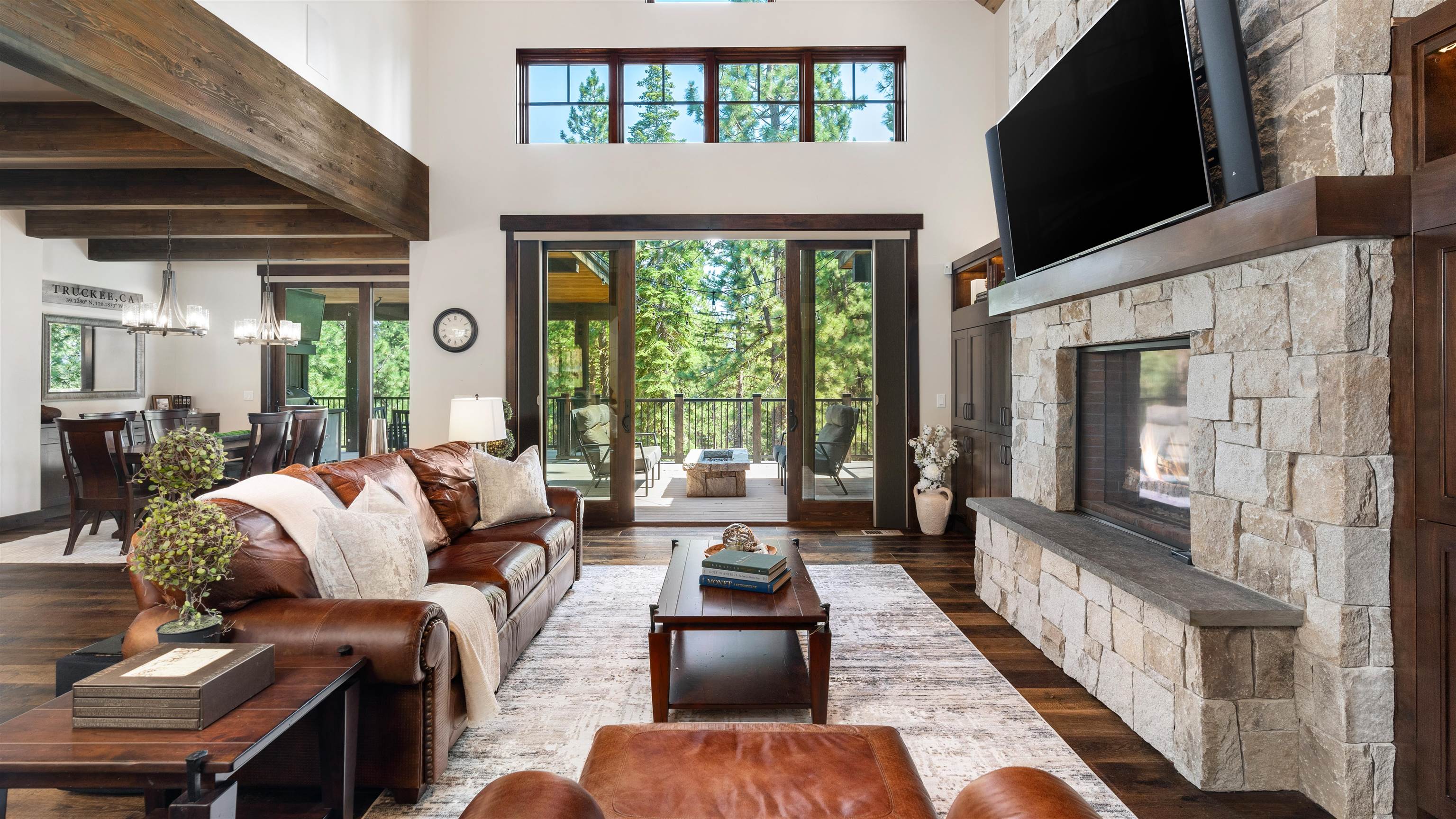 11660 China Camp Road Truckee, CA 96161 - Photo 4 of 21 a living room with furniture fireplace and flat screen tv