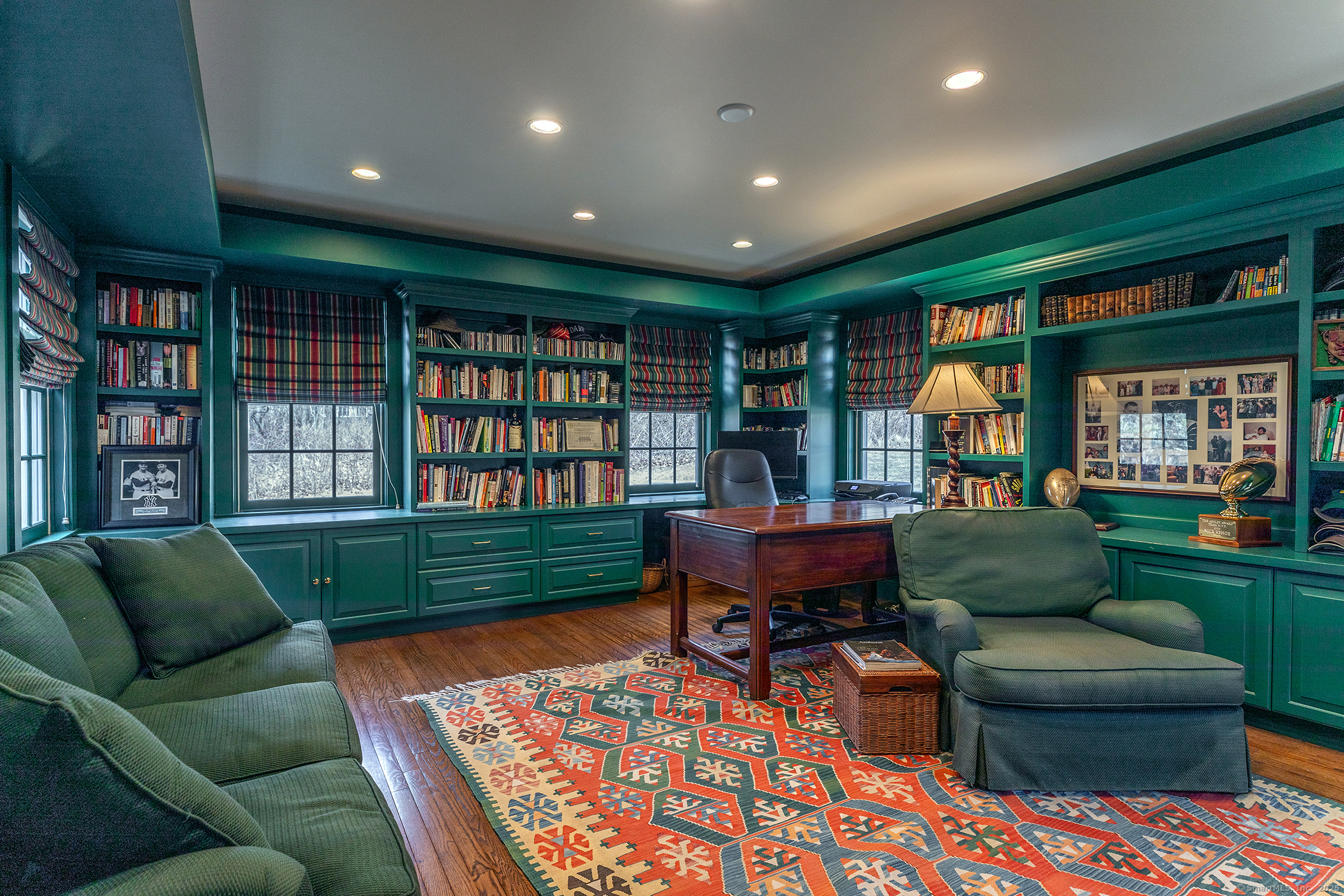 196 Baldwin Hill Road Washington, CT 06777 - Photo 16 of 28 a living room with furniture and a book shelf