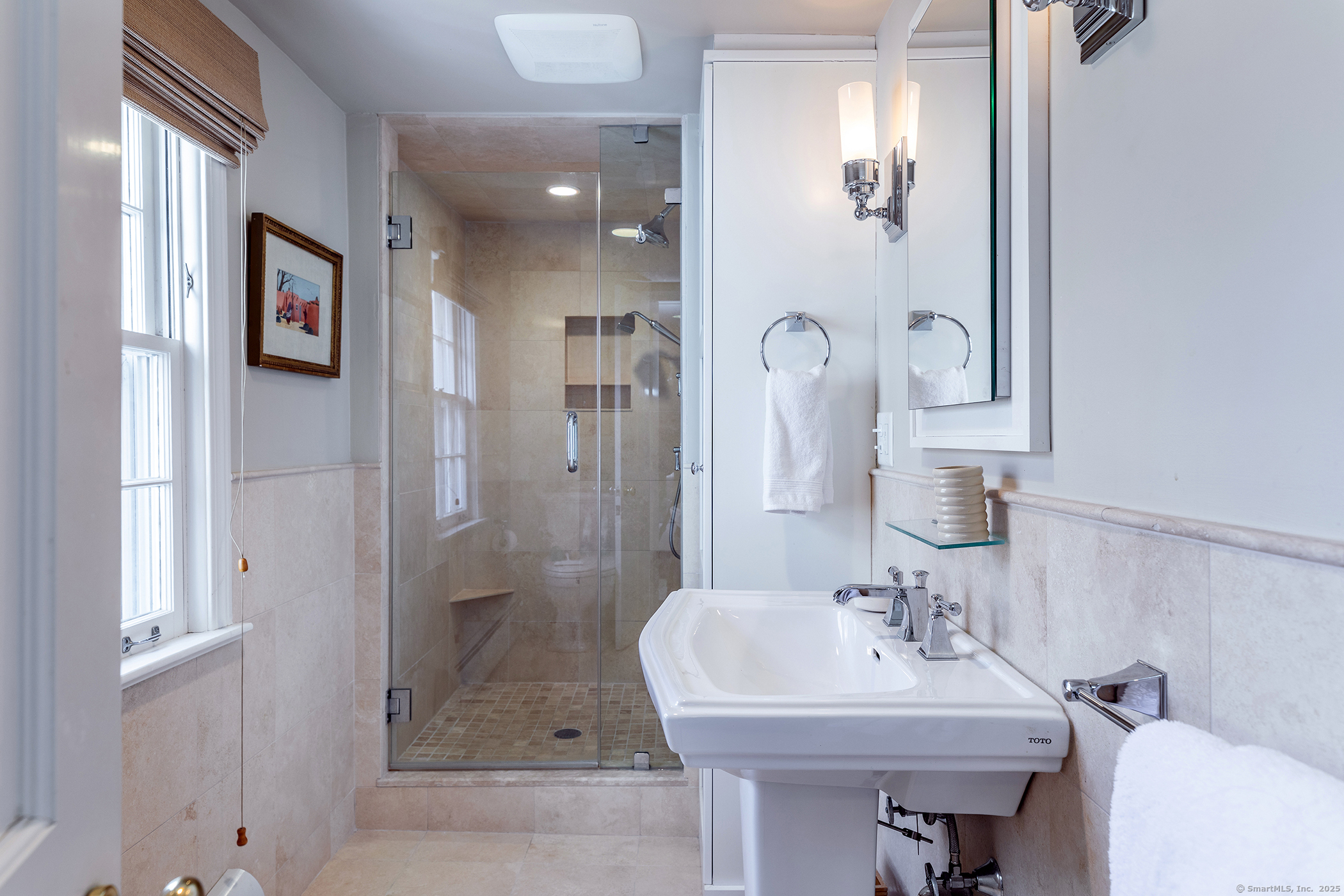 196 Baldwin Hill Road Washington, CT 06777 - Photo 24 of 28 a bathroom with a sink a toilet and shower