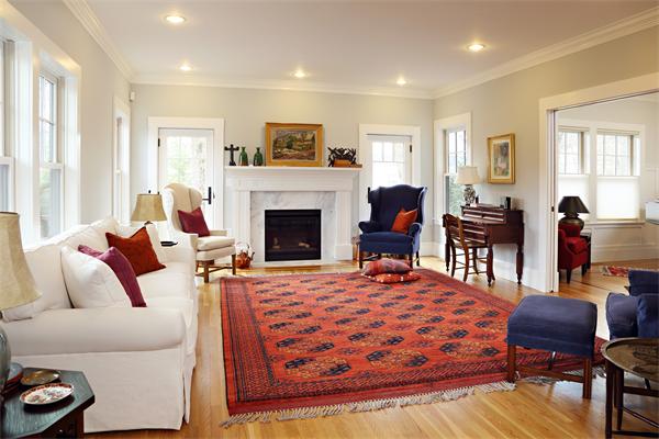 73 Oak Cliff Road Newton, MA 02460 - Photo 2 of 10 a living room with furniture fireplace and window