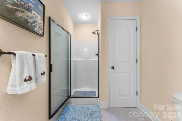 a view of bathroom with shower