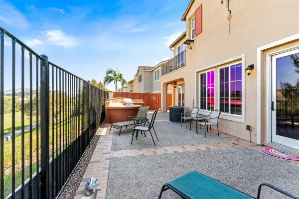 a view of a terrace with chairs