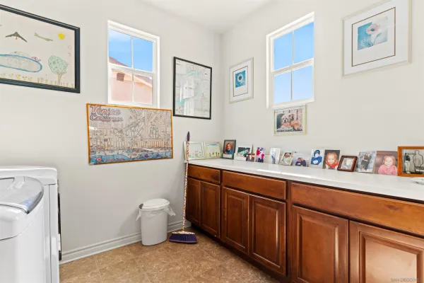 a view of a lake with a city