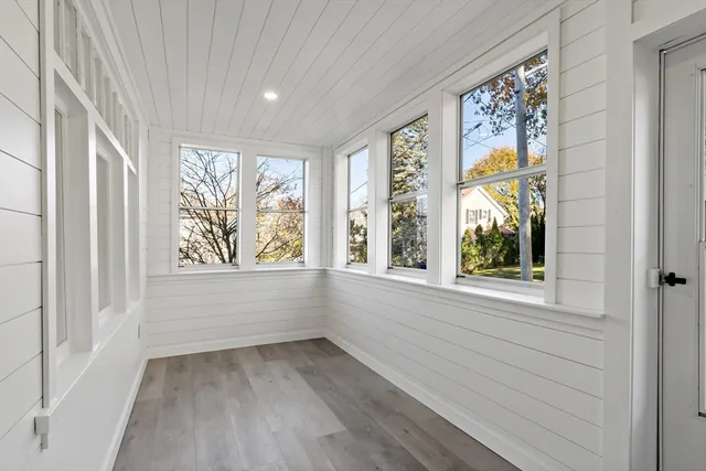 a view of room with window and outdoor view