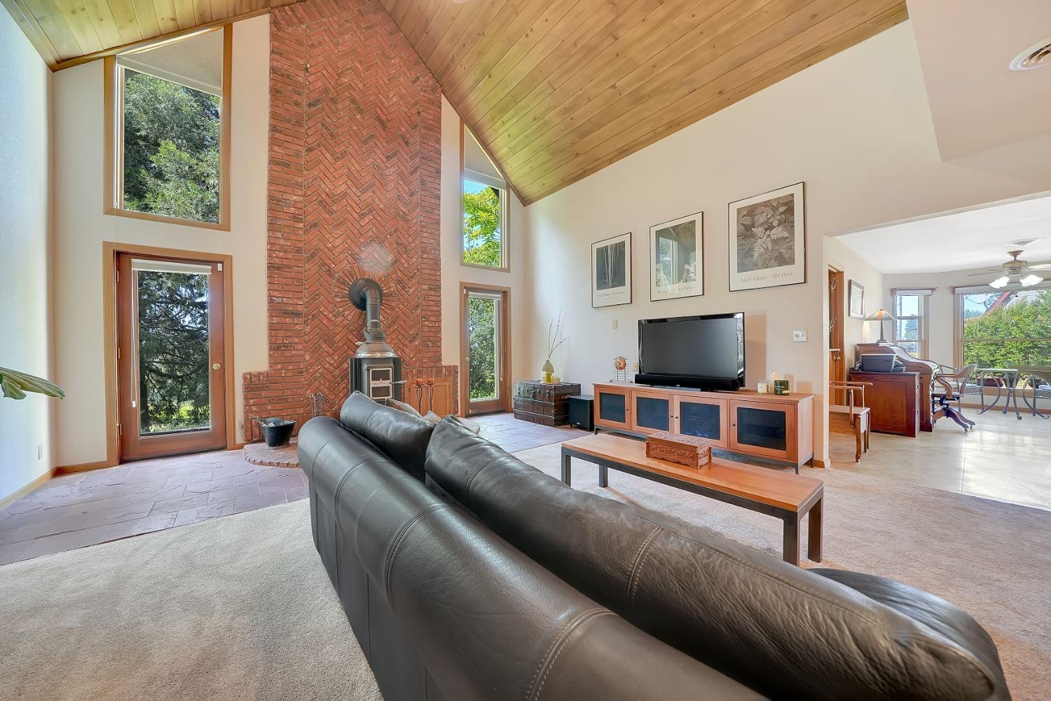 16915 Red Mule Road Fiddletown, CA 95629 - Photo 16 of 66 a living room with furniture and a flat screen tv