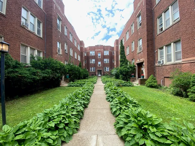 a view of a pathway with a building