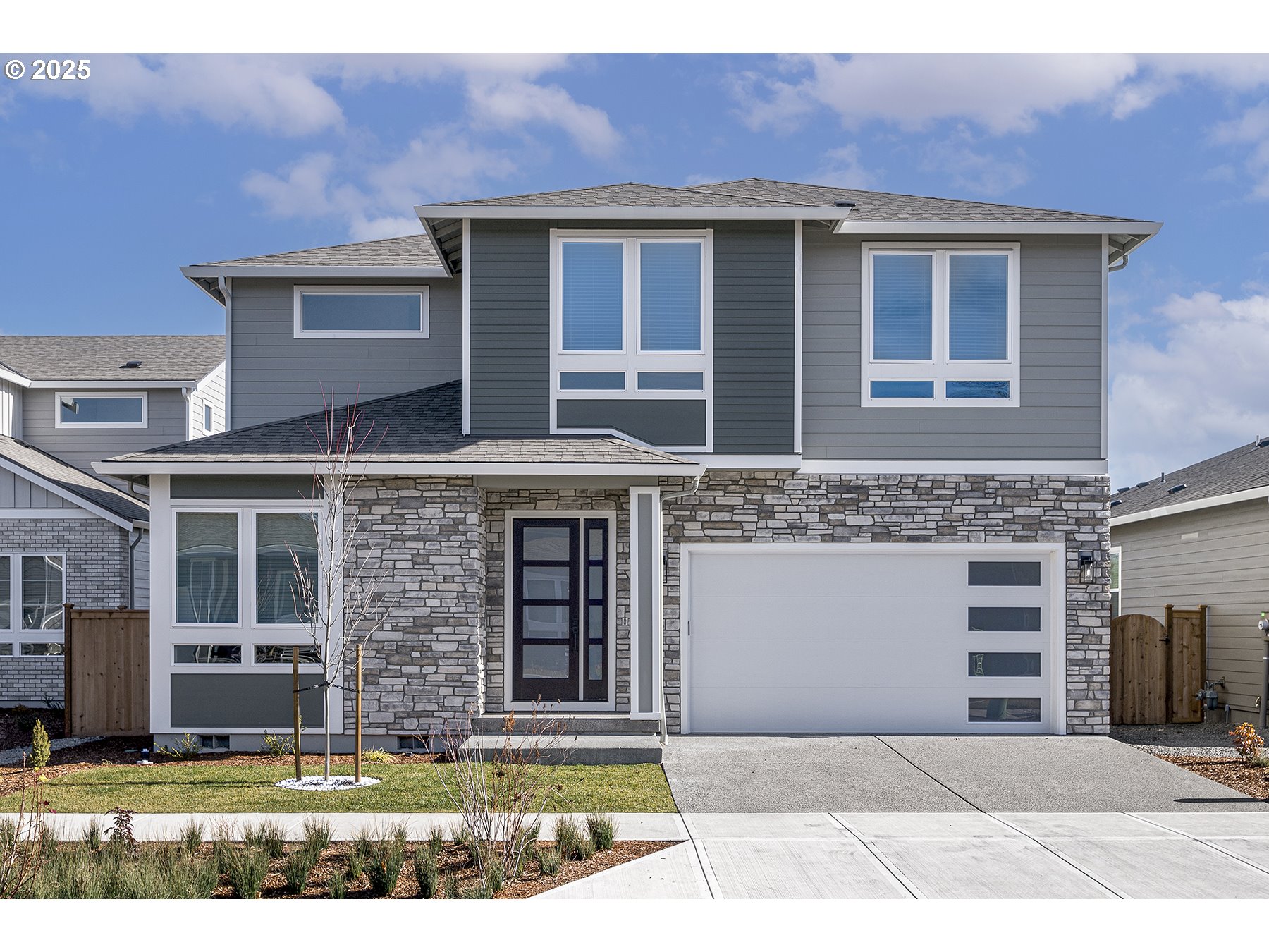 a front view of a house with yard
