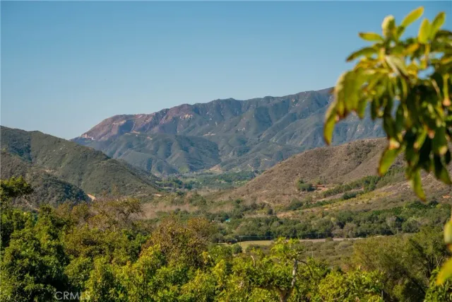 a view of a dry yard with wooden fence