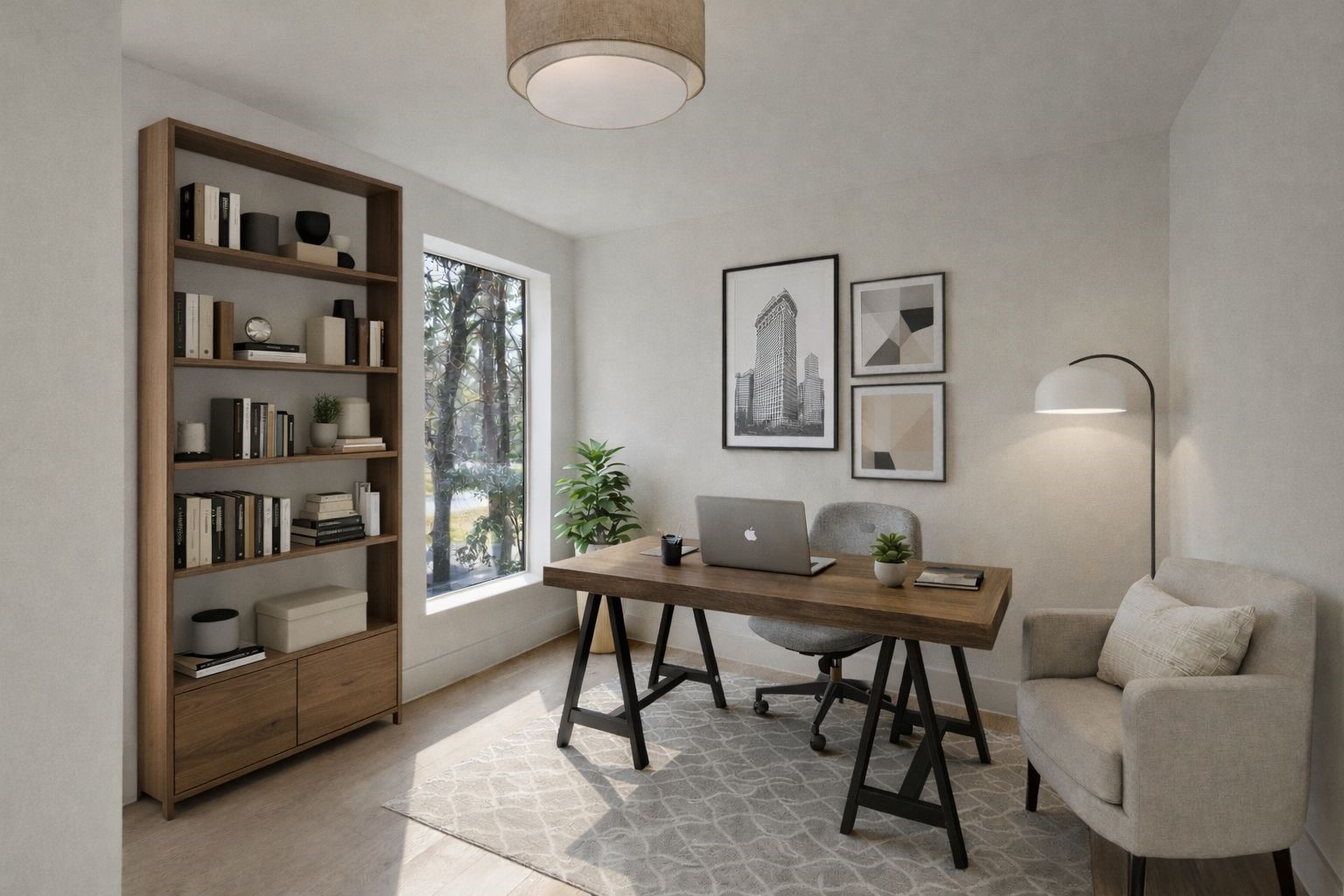 20 Buttonbush Court The Woodlands, TX 77380 - Photo 24 of 43 a work room with furniture and a book shelf