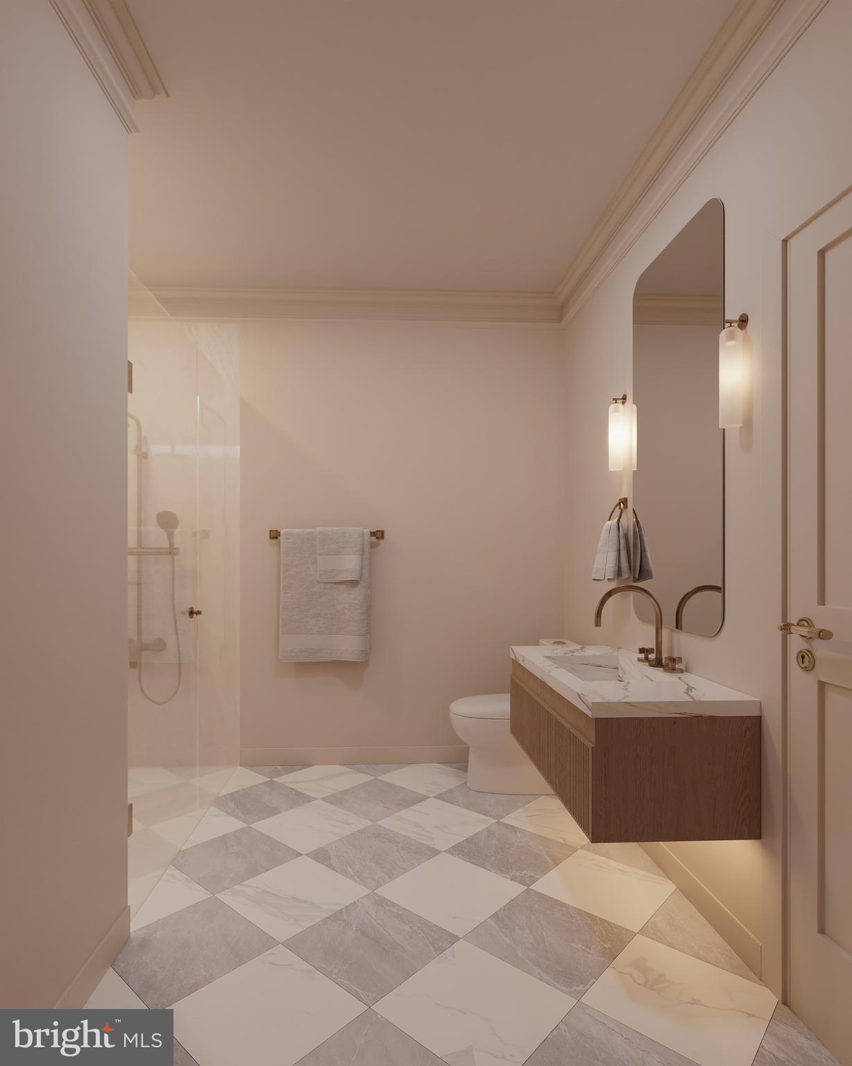 3626 Ordway Street Northwest Washington, DC 20016 - Photo 8 of 17 a bathroom with a sink a toilet and mirror