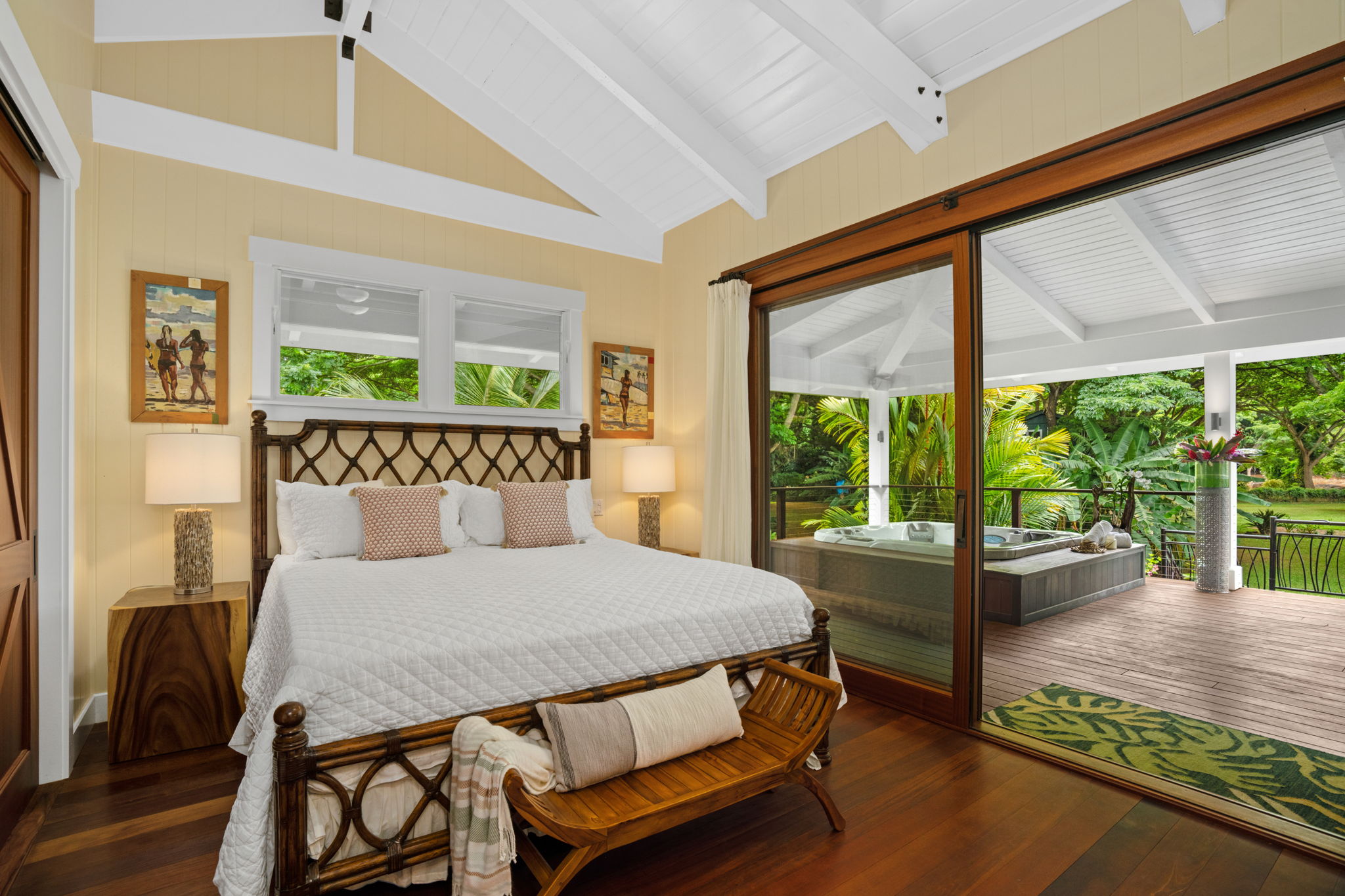 5311 A Hauaala Road Kapaa, HI 96746 - Photo 17 of 30 a bedroom with a bed and a large window