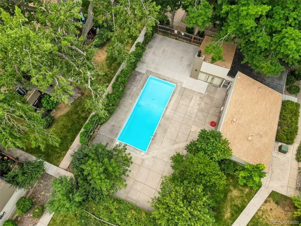 an aerial view of a house having outdoor space