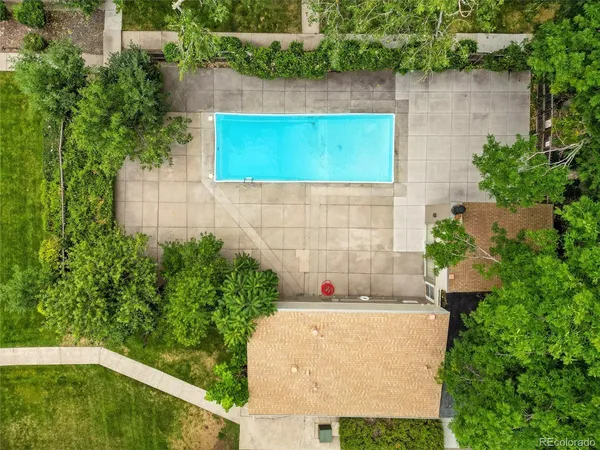 an aerial view of a house
