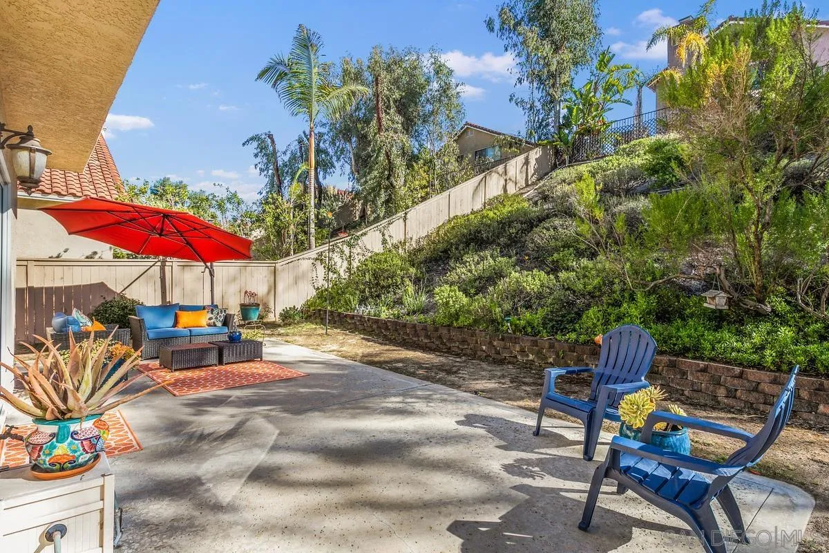 1501 Promontory Ridge Way Vista, CA 92081 - Photo 20 of 22 an outdoor sitting area with chairs and table in the patio
