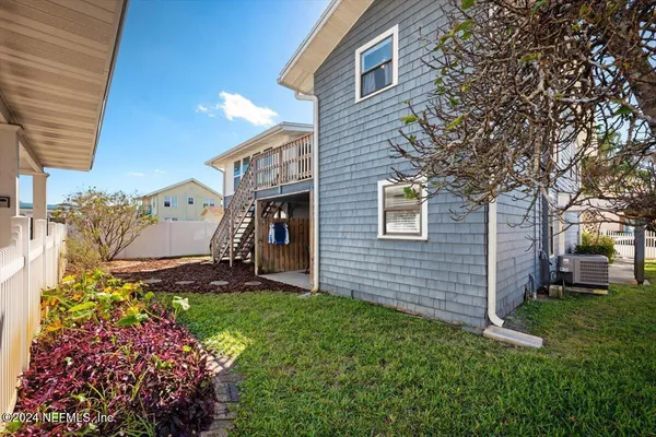 a view of a building with a patio