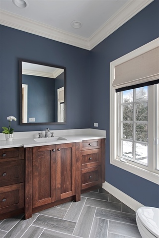 98 Woodley Road Winnetka, IL 60093 - Photo 16 of 21 a bathroom with a sink and a mirror