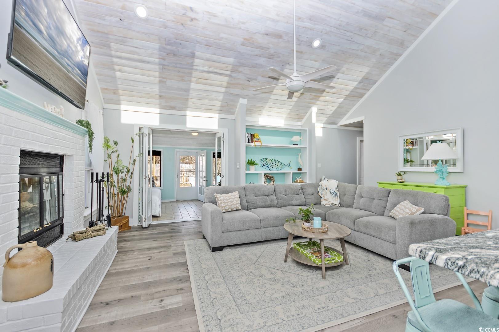 21 Pine Valley Lane Surfside Beach, SC 29575 - Photo 14 of 40 Living room featuring ceiling fan, built in featur