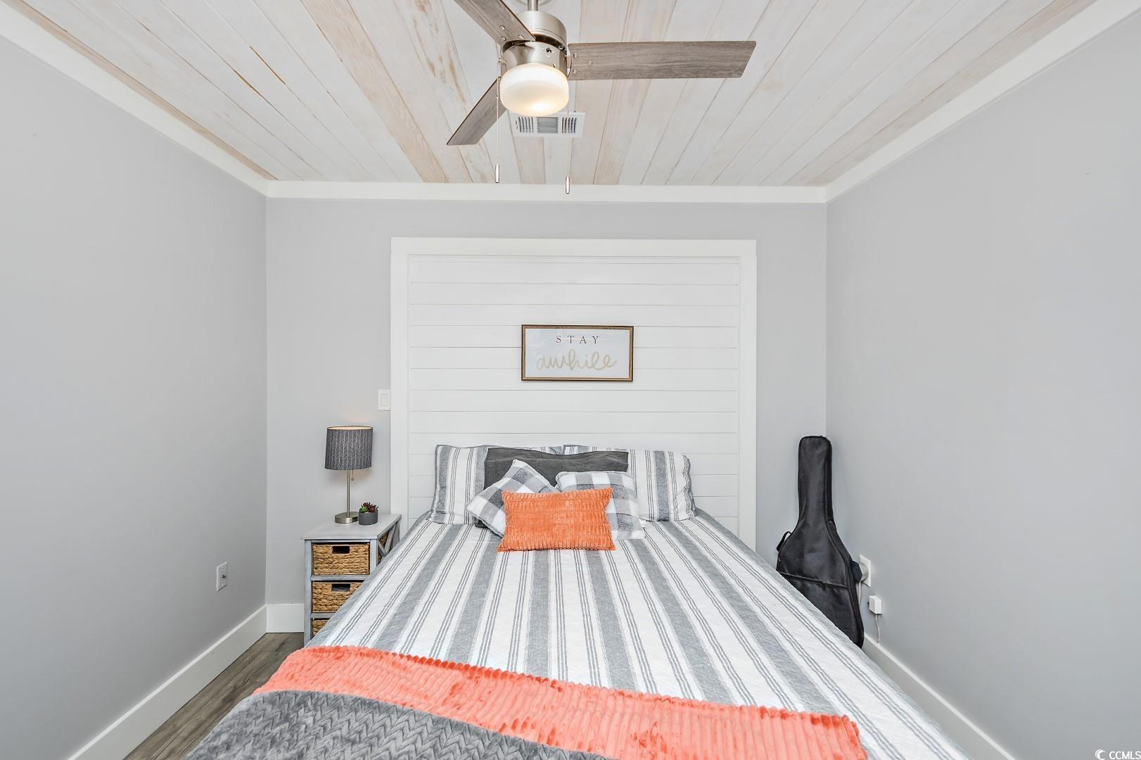 21 Pine Valley Lane Surfside Beach, SC 29575 - Photo 31 of 40 Bedroom featuring ceiling fan, dark hardwood / woo