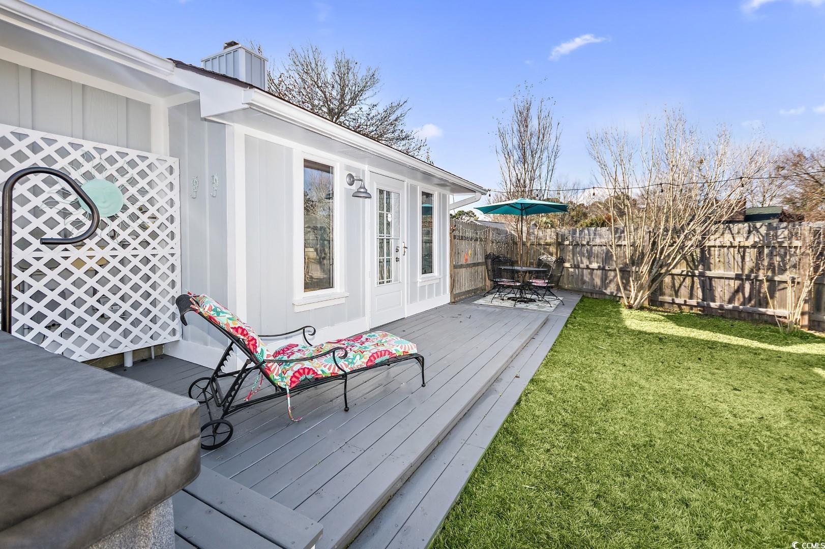 21 Pine Valley Lane Surfside Beach, SC 29575 - Photo 36 of 40 Deck featuring a yard and french doors