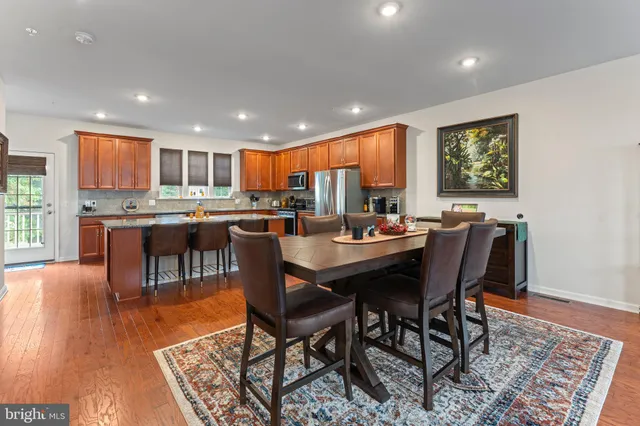 a view of a dining area with furniture